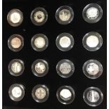 Royal Mint Silver proof Fifty Pence Collection of 16 sterling silver proof coins, including the rare