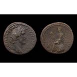 Antoninus Pius Sestertius.  AD, 138-161. Brass, 25.75 grams, 32.96 mm. Obverse: Laureate bust right,