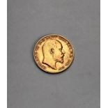 Edward VII Half Sovereign 1907 Condition:- wear to high points with minor scratches to surface.