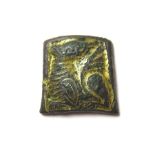 Anglo-Saxon Zoomorphic Mount.  Circa, 10th-11th century AD. Copper-alloy, 4.80 grams. 18.57 mm. An
