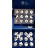 Royal Mint Queens Diamond Jubilee Silver Coin Collection of 26 Crown Sized coins in presentation