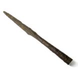 Anglo-Saxon Iron Spear A large iron spear head, 258.78 mm. C. 500-700 AD.The spear has the typical