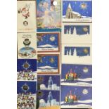 Large collection of Pobjoy Mint Christmas 50 pence in original Presentation Christmas cards, Royal