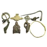 Collection Of Artefacts.  Circa 2nd-14th century AD. Copper-alloy, 21.93 - 78.82 mm. A good