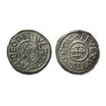 Beornwulf Penny. Circa, 823-825 AD. Silver, 1.23 grams.18mm. Group II. Obverse: Diademed head right,