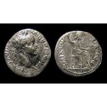 Tiberius Silver Denarius. August, AD 14 - March, 37. Silver, 3.66 grams. 19 mm. Obverse: Laureate