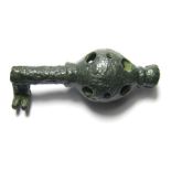 Anglo-Saxon Key. Circa 8th-10th century AD. Copper-alloy, 30.17 grams. 55.24 mm. A very unusual