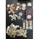 UK and World Coins, includes pre 47 (approx 560g) with Pre 20 (approx 52g) with other coins &
