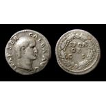 Galba Denarius. Circa, 68-69 AD. Silver, 3.35 grams. 19 mm. Obverse: Bare head right, IMP SER