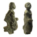 Medieval Figural Bronze. Circa 12th - 14th century AD. Bronze, 1.7 kg. 165mm x 80mm x 40mm. A