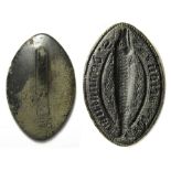 Medieval Vessica Seal Of Eton Circa 14th-15th century AD. Copper-alloy, 28.2 grams. 43mm x 29mm.