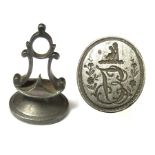 Early 18th Century Silver Seal.  Circa 1730 AD. Silver, 10.02 grams, 28.70 mm. A quality early