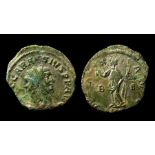 Carausius Antoninianus. Circa, AD 286-293. Billon,  3.18 grams. 24 mm. Obverse: Radiate bust