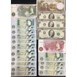 UK and World Banknotes, includes high grade Bank of England £1, American reproduction Confederate