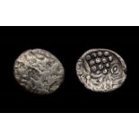 Durotriges Cranborne Chase Stater. Silver, 4.62 grams, 20.29 mm. Obverse: Wreath, cloak and