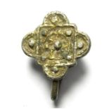 Post-Medieval Silver Fastener. Circa, 16th century AD. Silver, 2.52 grams. 22.90 mm. A silver gilt