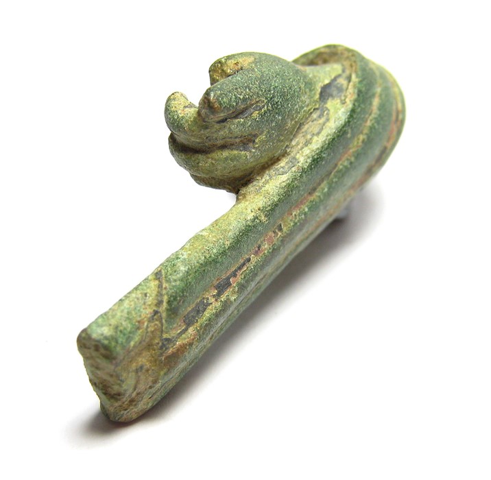 Roman Statuette Arm.  Circa 1st-4th century AD. Copper-alloy, 25.41 grams. 44.67 mm. A bronze arm - Image 2 of 2