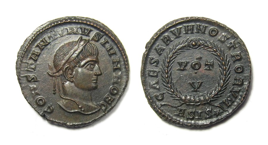 Constantine II Billon Centenionalis 9th September, AD 337-Mar/Apr, 340. Billon, 3.42 grams. 19.12