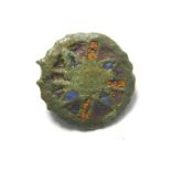Roman Brooch. Circa 2nd-3rd century AD. Copper-alloy, 3.33 grams. 19.94 mm. A Roman disk type brooch