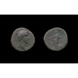 Antoninus Pius Sestertius. AD, 138-161. Brass, 23.53 grams, 32.35 mm. Obverse: Laureate bust