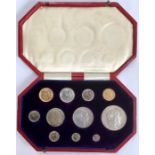 1902 11 coin Specimen set original case with every slot filled with the relevant coin. Condition,