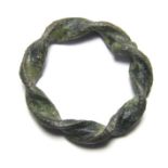 Viking Ring.  Circa 9th-10th century AD. Copper-alloy, 2.23 grams. 22.21 mm, internal 15.47 mm. A