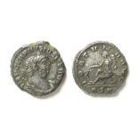 Carausius Silver Denarius. AD 286-293. Silver, 19.45 mm. 4.11 grams. Obverse: Radiate and draped
