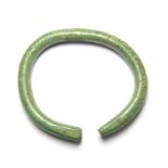 Iron Age Childs Bangle.  Circa, 1st century BC. Copper-alloy, 11.99 grams. 39.04 mm. A small