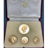 Rare 1937 (Plain edge) Specimen Coin Set in Original Case. £5, £2, Sovereign and Half Sovereign.