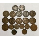 Collection of Canadian copper coins from Victoria to George V.