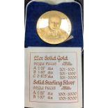 Sold 22ct gold Churchill medal by Gregory & Co, In Original Case with Certificate (43g).
