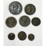 Copper coins, includes George I 1721 farthing, Half Penny’s 1775, 1806 & one other, Penny 1806 (