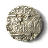 Indian Silver Rupee, Mysore region design countermarked with another regions marks.