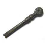 Roman Nail Cleaner. Circa 1st - 4th century AD. Copper-alloy, 4.55 grams. 51.03. A very ornate Roman