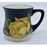 A Moorcroft Marechal Niel baluster mug designed by Kerry Goodwin, date 18/04/2016, trial piece,