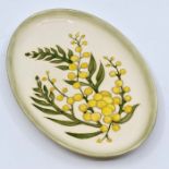 Moorcroft: A Moorcroft 'Wattle' design oval dish. Size approx 23cm x 15.5cm. Marks to base.