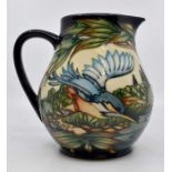 Moorcroft: A Moorcroft Limited Edition 'Kingfisher' pattern jug by Philip Gibson, no 14 of 350.