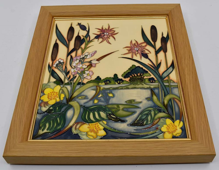A Moorcroft Runnymead plaque designed by Nicola Slaney, date 2105, shape no: PLQ10, approx 11 x 9.5"