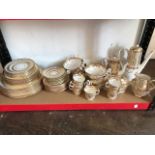 ***OBJECT LOCATION BISHTON HALL*** Royal Chelsea Cathedral pattern tableware (61 pieces), 7 plates