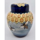 A Moorcroft Honeycomb ginger jar and cover designed by Philip Gibson, date 1988, 17cm high, box