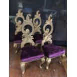 ****** ITEM LOCATION BISHTON HALL********** Four Gold Chairs. Provenance: From the Chitty Chitty