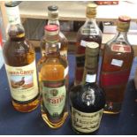 A collection of Whiskys, comprising Johnnie Walker, Red Label and Black Label Old Scotch Whisky,