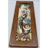 A Moorcroft Tabby Catnap plaque designed by Rachel Bishop, date: 22/06/11, trial piece, the plaque