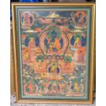 ****** ITEM LOCATION BISHTON HALL********** An early 19th Century Tibetan thangka 68cm H x 51cm