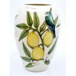 Moorcroft: A Moorcroft 'Lemons' vase circa 1988. Height approx 18cm. Marks to base. Condition: No