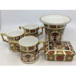 A collection of Royal Crown Derby Imari ware to include: a tapering jardiniere pattern 1128 (