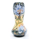 Moorcroft: A Moorcroft Limited Edition 'Montana Cornflower' gourd shaped vase, no 148 of 650. Height