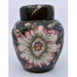 Moorcroft: A Moorcroft 'Gustavia' pattern ginger jar. Height approx 15.5cm. Marks to base.