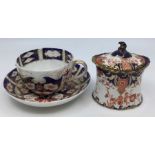 A group of 19th Century Derby Imari to include: circular plate, black mark to underside, circa