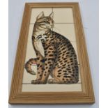 A Egyptian Mau Cat plaque designed by Sally Tuffin for the Dennis China Works, signed, numbered 9,
